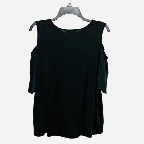 Lavender Field by Anthropologie Black Cold Shoulder Dress Top - Picture 2 of 4